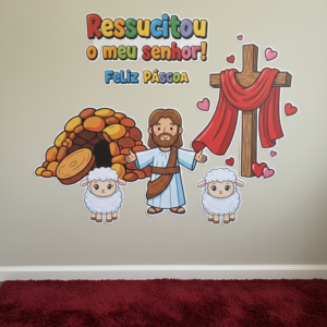 PAINEL RESSUCITOU O MEU SENHOR FELIZ PÁSCOA